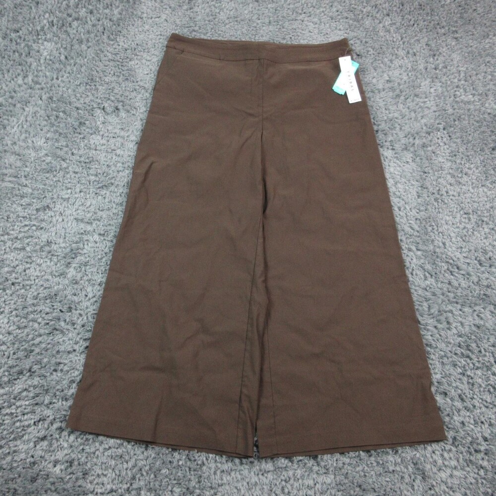 Tribal Hadley Pants Womens 18W Brown Pull On Wide Leg Stretch Plus Fit 37x27 NWT
